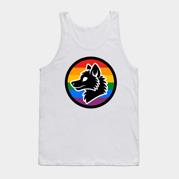 LGBTQ Pride Wolf Anthro Furry Rainbow Logo Tank Top by Blue Bull Bazaar